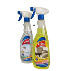 CRISS komplekts - logu tīrīšanas līdzkelis + mēbeļu tīrīšanas līdzeklis