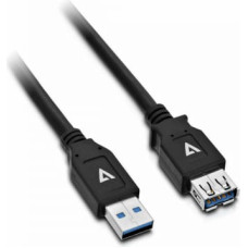 V7 USB Kabelis V7 V7U3.0EXT-2M-BLK-1E  USB A Melns