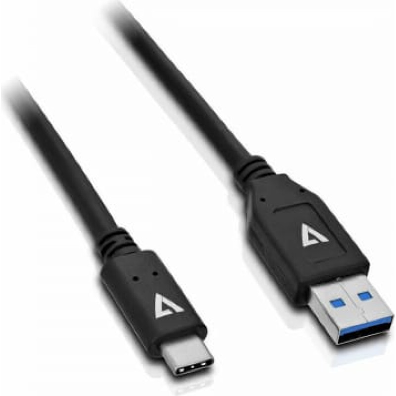 V7 USB A uz USB C Kabelis V7 V7U3.1AC-1M-BLK-1E   Melns