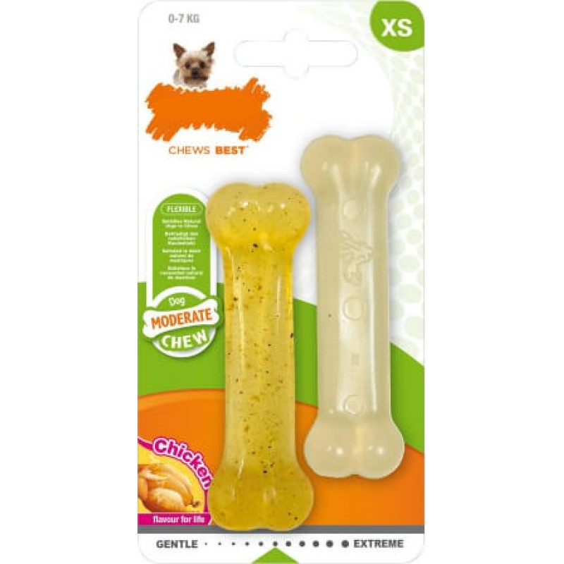 Nylabone Košļājamā rotaļlieta suņiem Nylabone Moderate Chew Twin Cālis Termoplastisks XS izmērs (2 pcs)