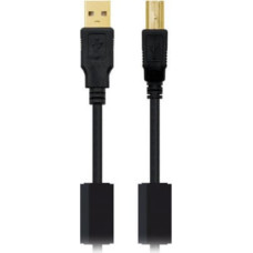 Nanocable USB 2.0 A uz USB B Kabelis NANOCABLE 10.01.120 Melns