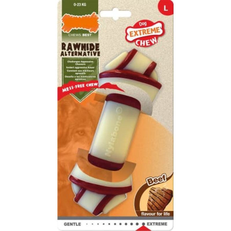 Nylabone Прорезыватель для зубов для собак Nylabone Rawhide Узел Размер L Нейлон Телятина