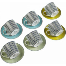 Versa Krūzīšu komplekts ar apakštasēm Versa Leia Porcelāns (12 pcs)