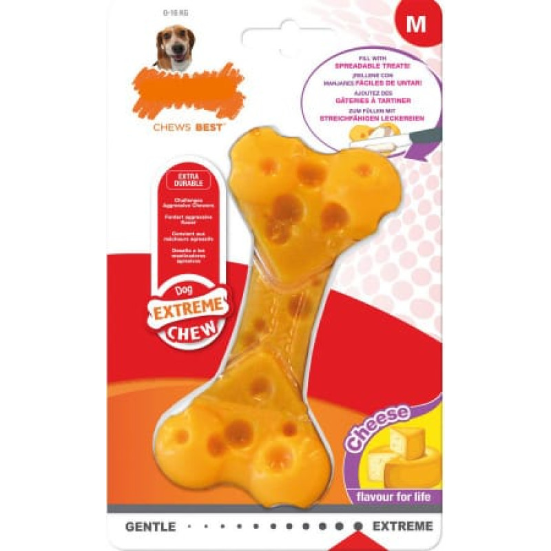 Nylabone Прорезыватель для зубов для собак Nylabone Dura Chew Сыр Размер М Нейлон