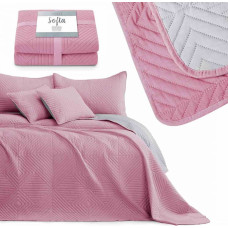 Ameliahome BEDS/AH/SOFTA/PALEPINK+PEARLSILVER/170x210