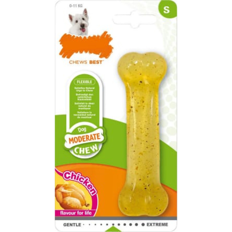 Nylabone Прорезыватель для зубов для собак Nylabone Moderate Chew Размер S Курица термопласт