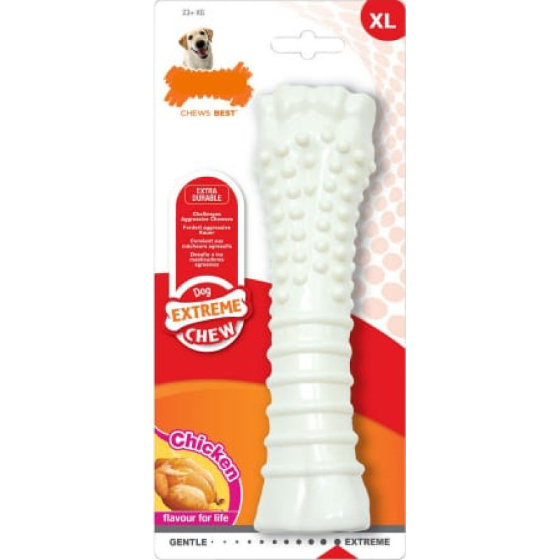 Nylabone Прорезыватель для зубов для собак Nylabone Dura Chew текстурированный Курица Нейлон