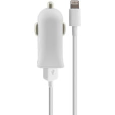 Contact USB-зарядное для авто + кабель для быстрой зарядки Lightning MFi Contact 2.1A Белый