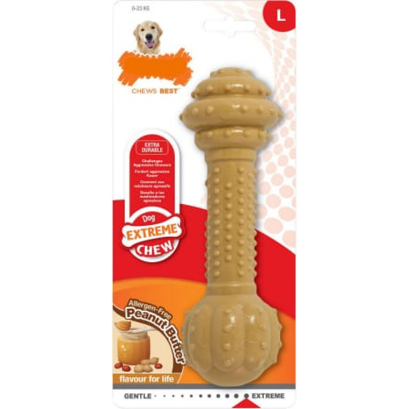 Nylabone Прорезыватель для зубов для собак Nylabone Extreme Chew Barbell Нейлон Арахисовое масло