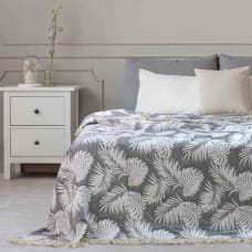 Decoking BEDS/TROPICALLEAVES/FR/GREY+WHITE/240x260