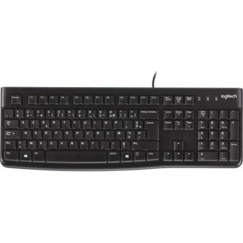 Logitech Klaviatūra Logitech K120 Melns AZERTY