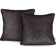 Ameliahome CUS/AH/VELVET/D.BROWN/PIPING/45X45*2