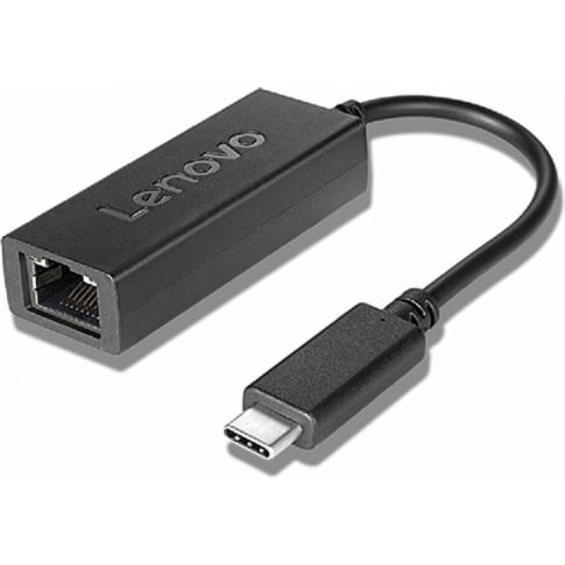 Lenovo USB C uz RJ45 Tīkla Adapteris Lenovo 4X90S91831           Melns