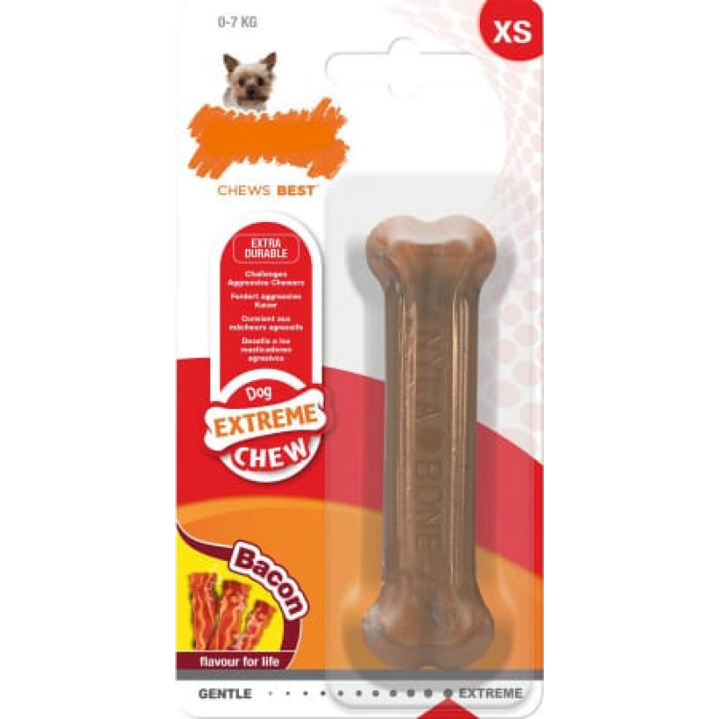 Nylabone Košļājamā rotaļlieta suņiem Nylabone Dura Chew Bacon Neilons XS izmērs
