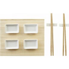 Dkd Home Decor Набор для суши DKD Home Decor Натуральный Белый Бамбук (28 x 22 x 2,5 cm)