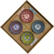 Dkd Home Decor Suši Komplekts DKD Home Decor Daudzkrāsains Bambuss Mandala Keramika Austrumniecisks (12 Daudzums)