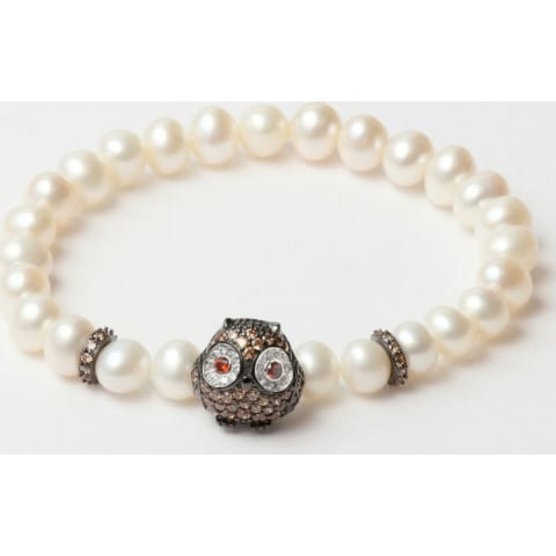 Lancaster Sieviešu Aproce Lancaster JLA-BR-OWL-4-WH Brūns Balts Sterling silver 16 mm