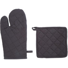 Atmosphera Oven Mitt and Potholder Set Atmosphera Хлопок Темно-серый