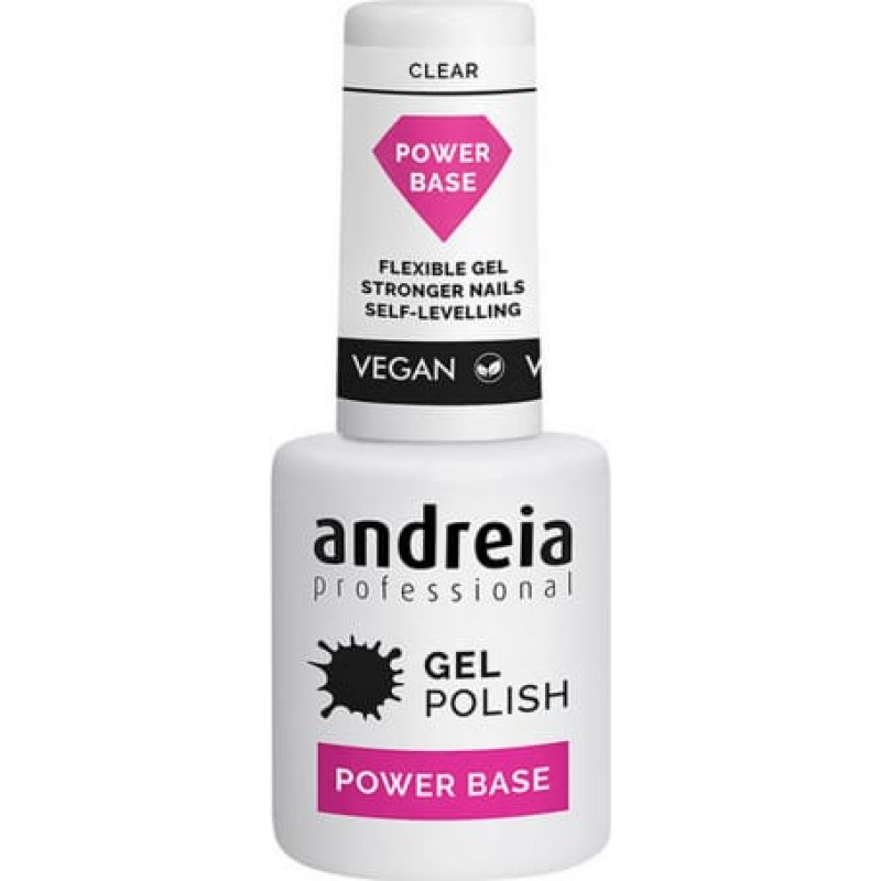 Andreia Daļēji permanents Nagu laka Gel Polish Power Base Andreia Clear (10,5 ml)