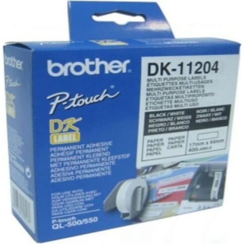 Brother Daudzfunkcionālas printera birkas Brother DK-11204 17 x 54 mm Balts