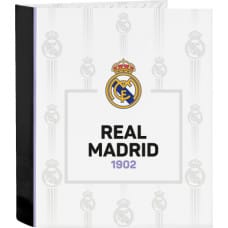 Real Madrid C.f. Gredzenveida stiprinājums Real Madrid C.F. Melns Balts A4 (27 x 33 x 6 cm)