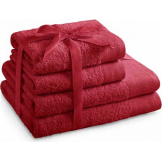 Ameliahome TOWEL/AH/AMARI/D.RED/SET2*70x140+2*50x100