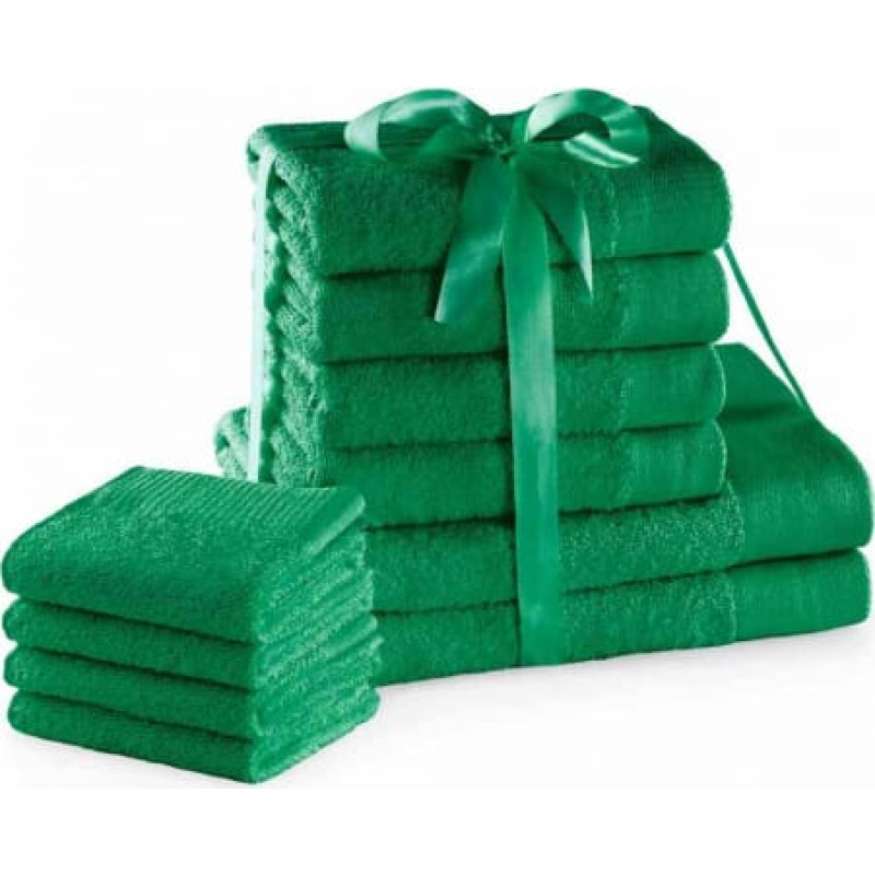 Ameliahome TOWEL/AH/AMARI/GREEN/SET2*70x140+4*50x100+4*30X50