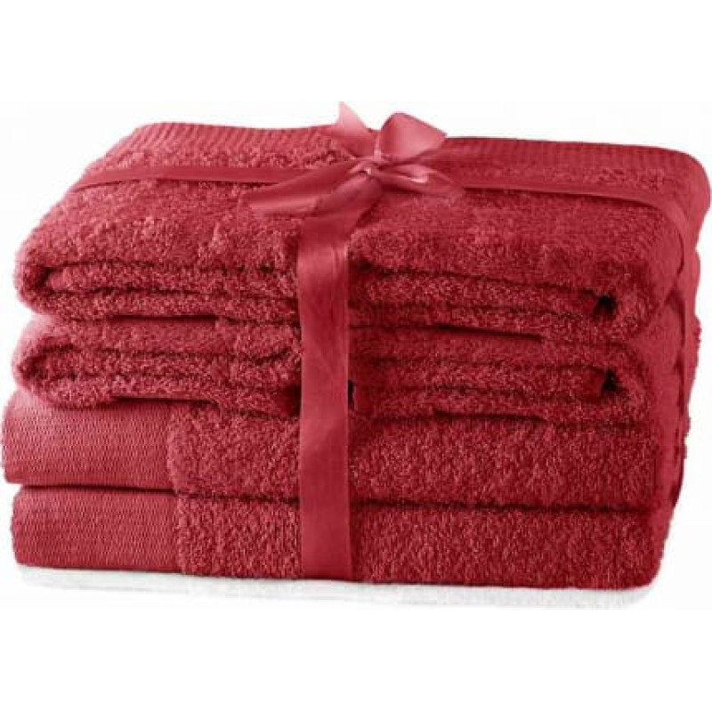 Ameliahome TOWEL/AH/AMARI/D.RED/SET2*70x140+4*50x100