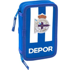 R. C. Deportivo De La Coruña Double zīmuļu futrālis R. C. Deportivo de La Coruña Zils Balts (28 pcs)