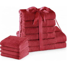 Ameliahome TOWEL/AH/AMARI/D.RED/SET2*70x140+4*50x100+4*30X50