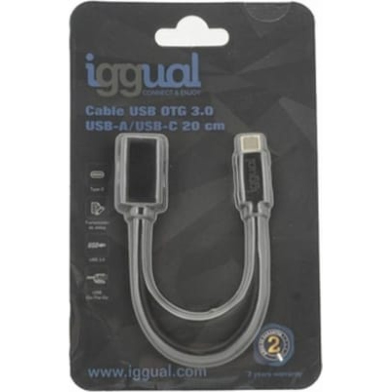 Iggual USB-C Kabelis OTG 3.0 iggual IGG317372 20 cm