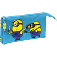 Minions Trīsvietīgs futrālis Minions Minionstatic Zils (22 x 12 x 3 cm)