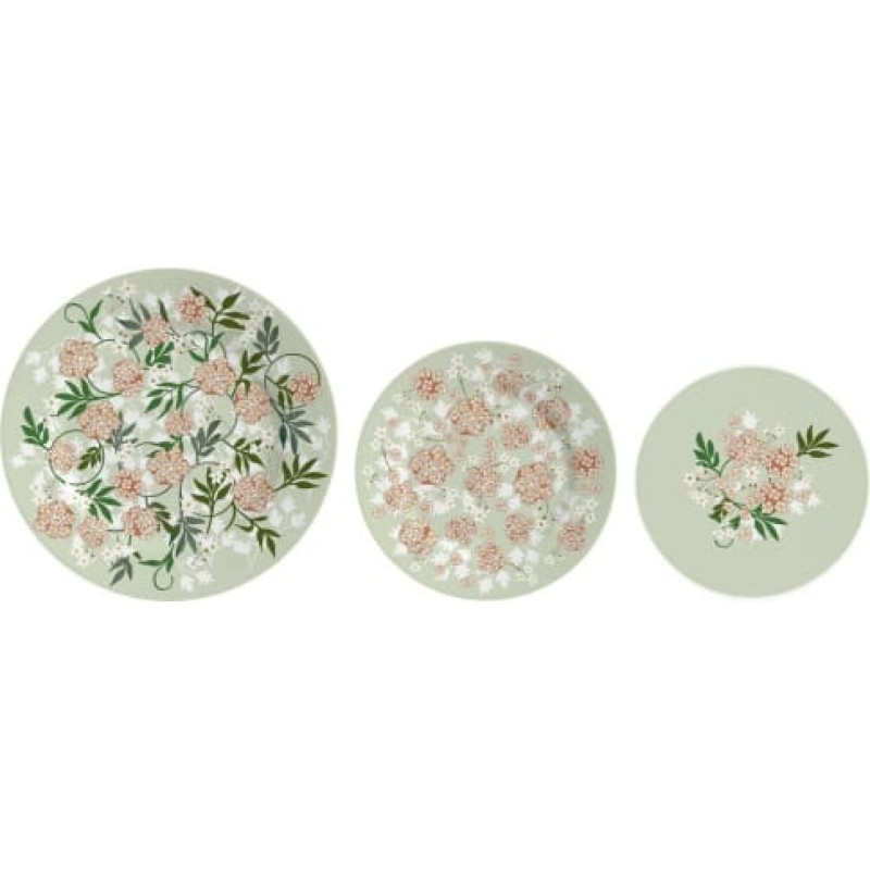 Dkd Home Decor Plāksņu komplekts DKD Home Decor 18 gb. Porcelāns (27 x 27 x 3 cm)