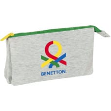 Benetton Тройной пенал Benetton Pop Серый (22 x 12 x 3 cm)