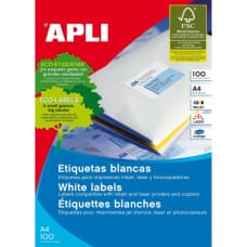 Apli Этикетки для принтера Apli 2418 100 Листья 99,1 x 34 mm A4