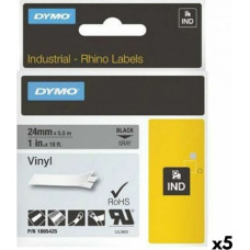 Dymo Laminēta lente iekārtu marķēšanai Rhino Dymo ID1-12 12 x 5,5 mm Melns Balts Vinila Pašlīpoši materiāli (5 gb.)