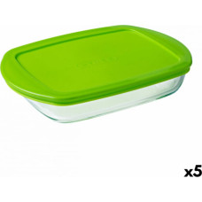 Pyrex Taisnstūra Pusdienu kastīte ar Vāku Pyrex Prep & Store Zaļš 28 x 20 cm 1,6 L Stikls (5 gb.)