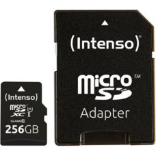 Intenso Mikro SD Atmiņas karte ar Adapteri INTENSO 3423492 256 GB Melns