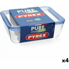 Pyrex Hermētiska Pusdienu Kastīte Pyrex Pure Glass Caurspīdīgs Stikls (2,6 L) (4 gb.)