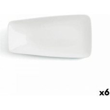 Ariane Плоская тарелка Ariane Vital Taisnstūra Keramika Balts (38 x 20,4 cm) (6 gb.)