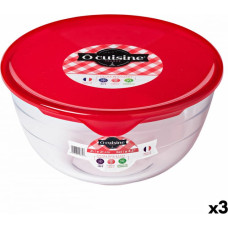 Ô Cuisine Apaļa Pusdienu Kastīte ar Vāku Ô Cuisine Prep & Store 17 x 17 x 9 cm Sarkans 1 L Stikls (3 gb.)