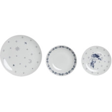 Dkd Home Decor Pusdienas Aprīkojuma Komplekts DKD Home Decor Porcelāns Zils Balts 27 x 27 x 3 cm 18 Daudzums