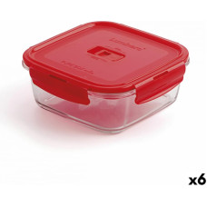 Luminarc Герметичная коробочка для завтрака Luminarc Pure Box Красный 1,22 L Cтекло (6 штук)