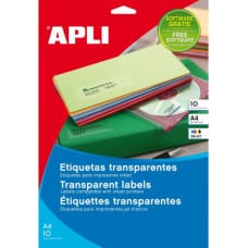 Apli Этикетки для принтера Apli Прозрачный 10 Листья 210 x 297 mm