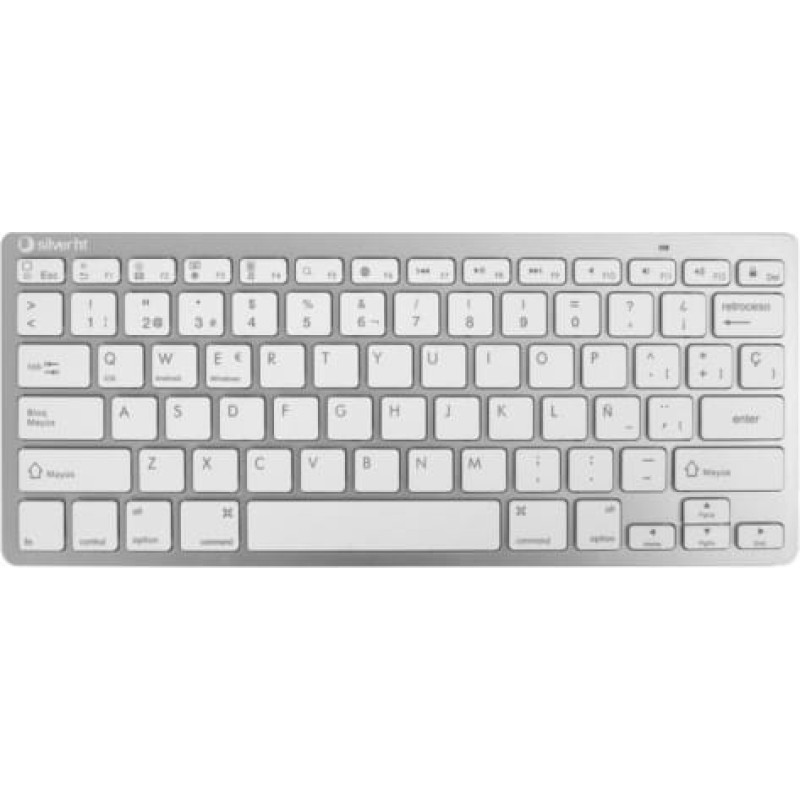 Silver Ht Klaviatūra Silver HT Teclado Inalámbrico Colors Edition - Blanco Spāņu Qwerty Sudrabains