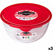 Ô Cuisine Apaļa Pusdienu Kastīte ar Vāku Ô Cuisine Prep & Store Sarkans 2 L 22 x 22 x 11 cm Stikls (3 gb.)