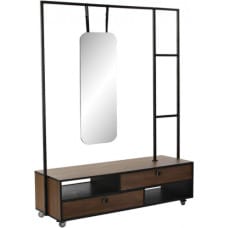 Dkd Home Decor Vestibila galds ar 2 atvilktnēm DKD Home Decor Metāls Mango koks spogulis (135 x 47 x 175 cm)