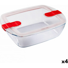 Pyrex Hermētiska Pusdienu Kastīte Pyrex Cook & Heat 2,5 L Caurspīdīgs Stikls (4 gb.)