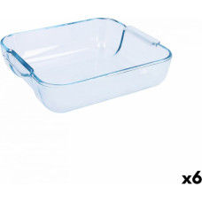 Pyrex Pasniegšanas Plate Pyrex Classic Kvadrāta Caurspīdīgs Stikls 25 x 22 x 6 cm (6 gb.)