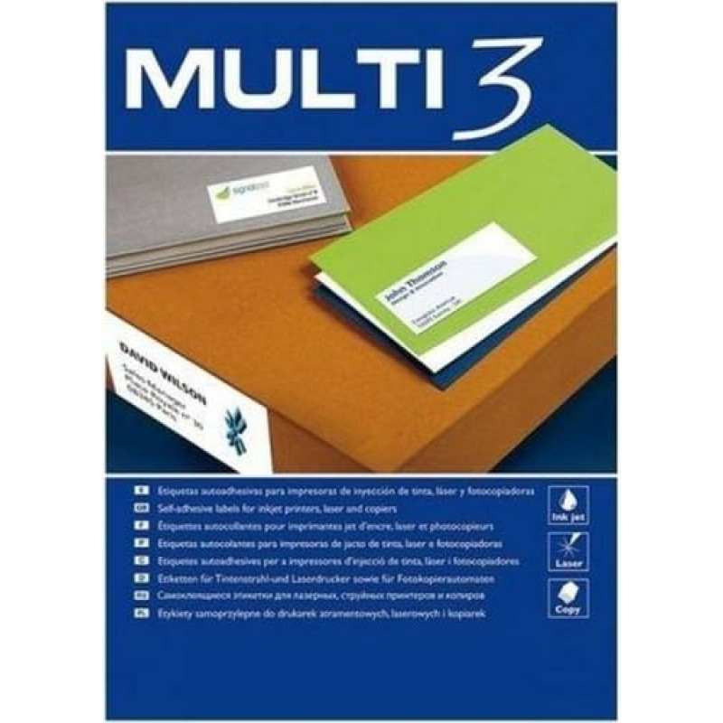 Multi 3 Līmes/Etiķetes MULTI 3 105 x 29 mm A4 100 Loksnes